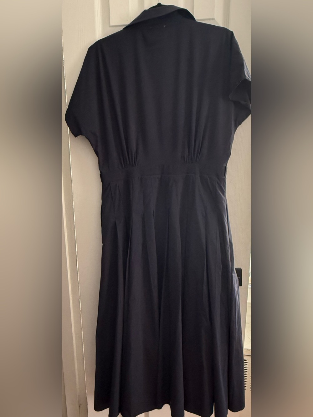 Nicole Miller Classic Navy Blue Collared Midi Dress - Picture 2 of 3